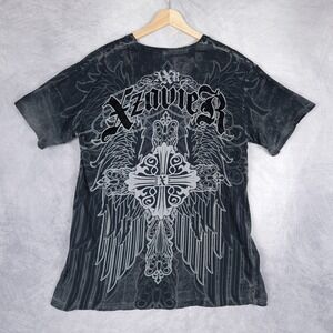Vtg Y2K Xzavier Shirt  Mens XL Gothic Cyber Goth Grunge Affliction Style MMA